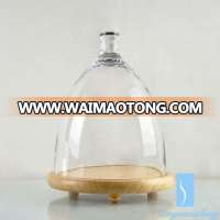 Clear mini glass bell dome with base