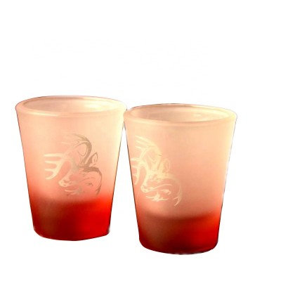 1.5oz Bucks Shot Glass Frosted  Sharp Shooter Glass With Blood Buck Logo For Hunter Club Bar Glasses