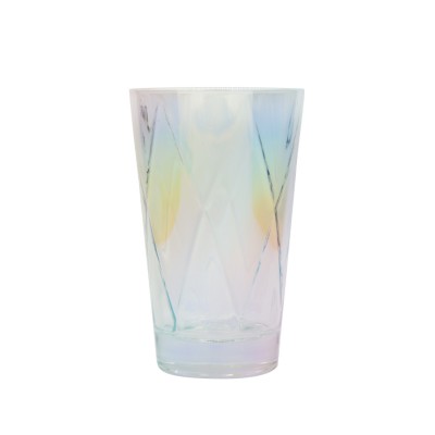 Embossed Pint Glass Colored Water Cup Set Juice  Glass Cups