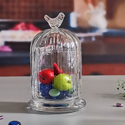 Customized Color Glass Cloche Jar with Bell Dome Glass Lid For Candle Wax