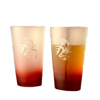 16oz bucks pint glass frosted pint beer glass with blood buck logo hunter beer glass