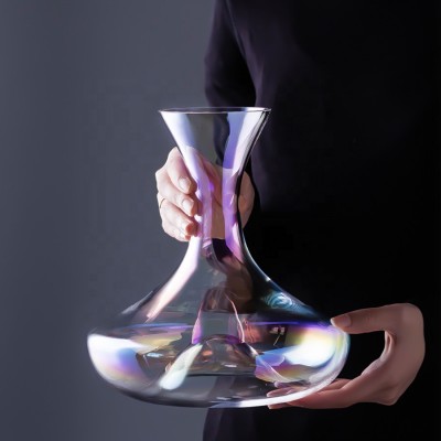 Hot Selling Hand Blown Lead Free Crystal Wine Decanter 2 Litre Classic Crystal Wine Decanter