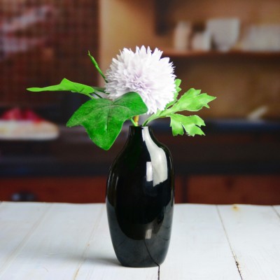 Japanese Style Flower Vase Black Colored Glass Vases Ins Glassware Tabletop Vase For Home Decoration