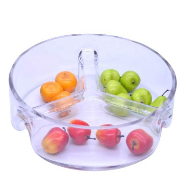 Handmade transparent glass creative household candy and snack plate