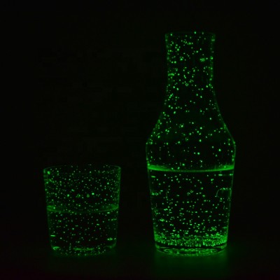 customized luminous stone night water carafe glass set for cold drinks