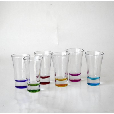 Machine made colorful vodka shot glasses