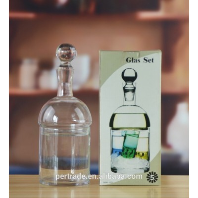 set of 2 part shot glass bottle