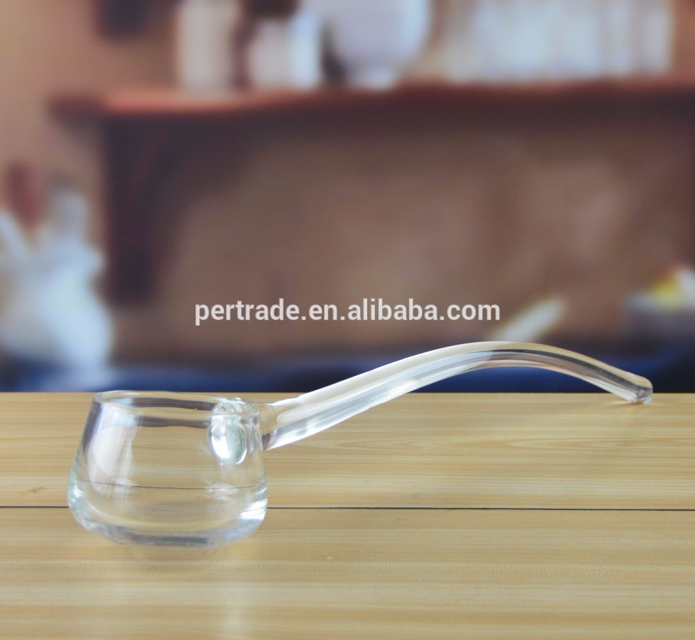 long handle glass spoon