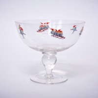 handmade crystal glass fruit bowl glass dessert bowl with stand