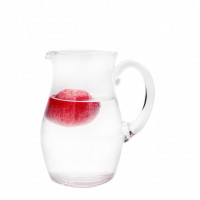 custom round glass water pitcher clear water jug glass with handle 1.8 liter juice pitchers glass