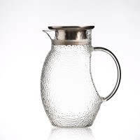 Custom Heatable Glass Water Pot latte art borosilicate pitcher detachable cleaning super lightweight