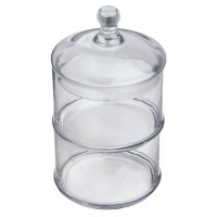 Handblown 3 layer Glass Jar Set Food Container Glass Dessert Jar